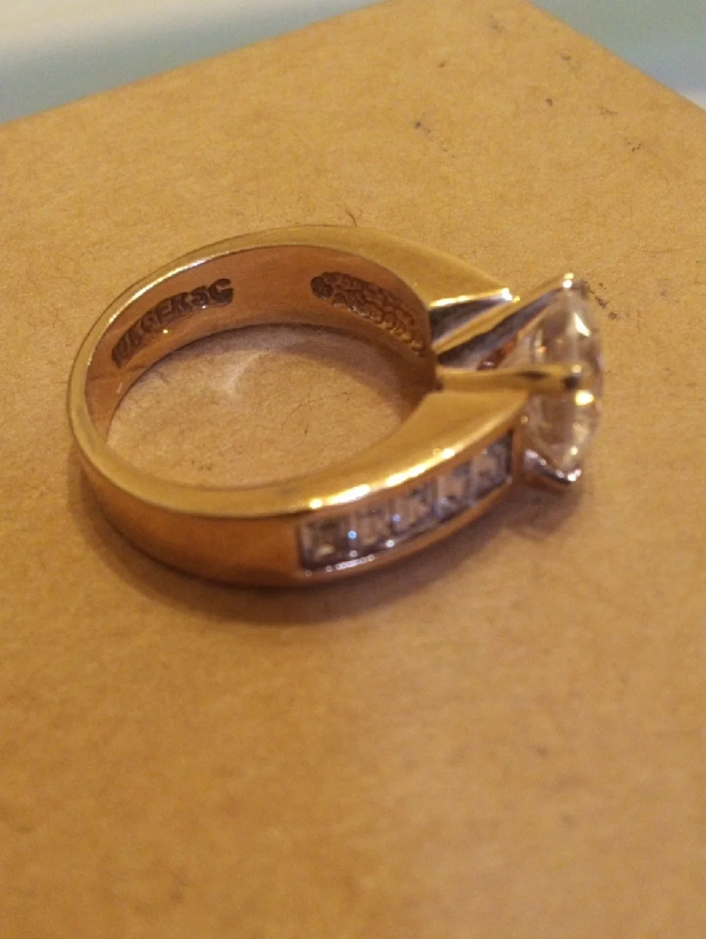 Classic Gold Solitaire Engagement Ring with Clear Center Stone